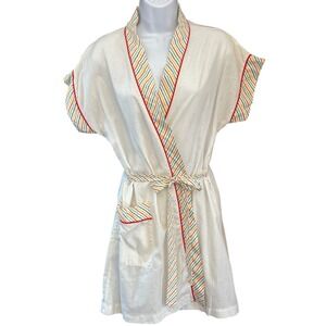 70s Jodie Arden Rainbow Seersucker Robe Rainbowcore Retro Loungewear Kitsch